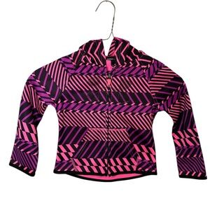 Under Armour Hoodie Toddler Girl Full Zip Pink Black Fleece Lined 2T